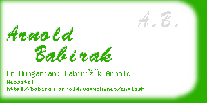 arnold babirak business card